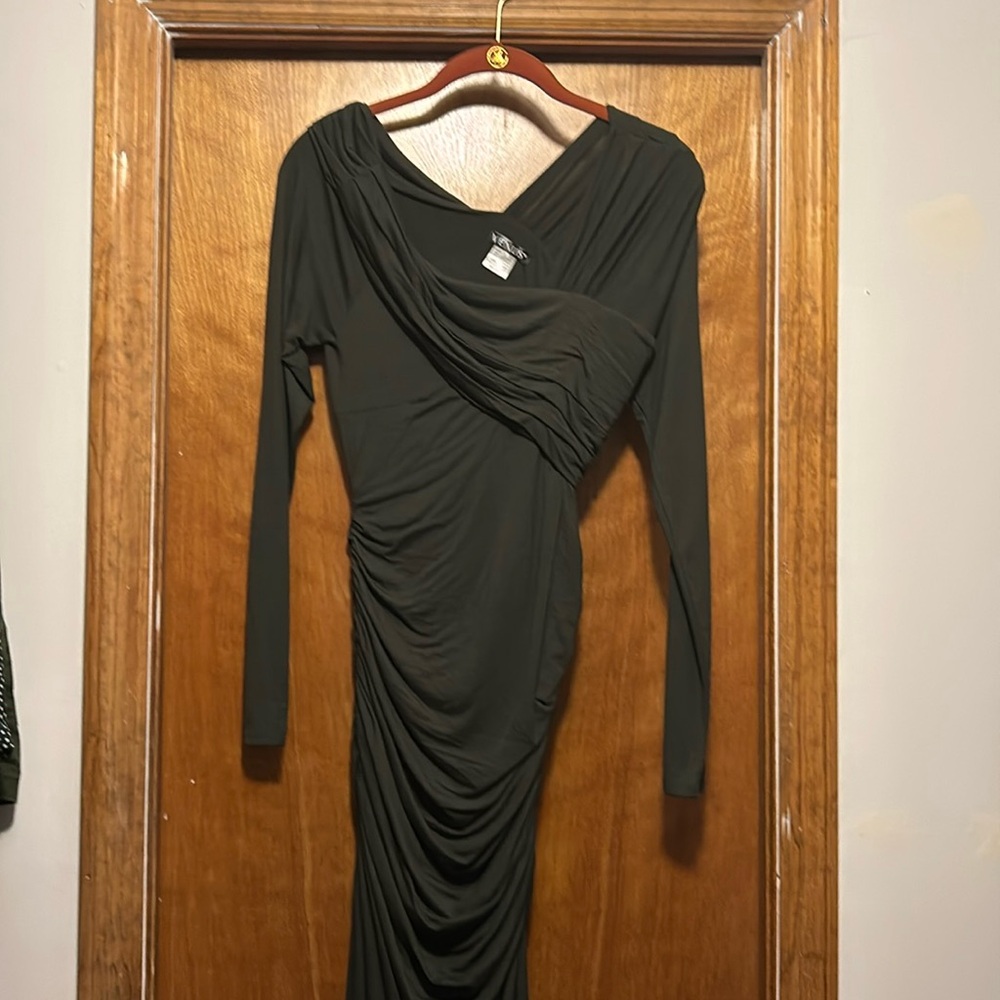 Olive Green dress- form fitting
